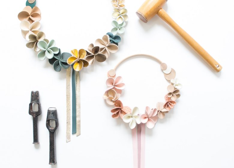 Atelier cuir : couronne de fleurs, solo ou duo adulte-enfant