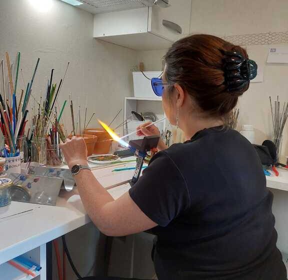 Verre Emeraude, intitiation au filage de verre